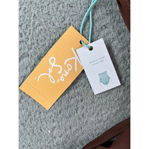 Kona Sol Swimsuit Womens Large Brown Padded Accent One Piece Medium Coverage NWT - Picture 5 of 10